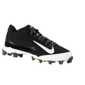 Nike Huarache Keystone Low Top Baseball Cleats Black/White Kids Boys Size 2.5Y